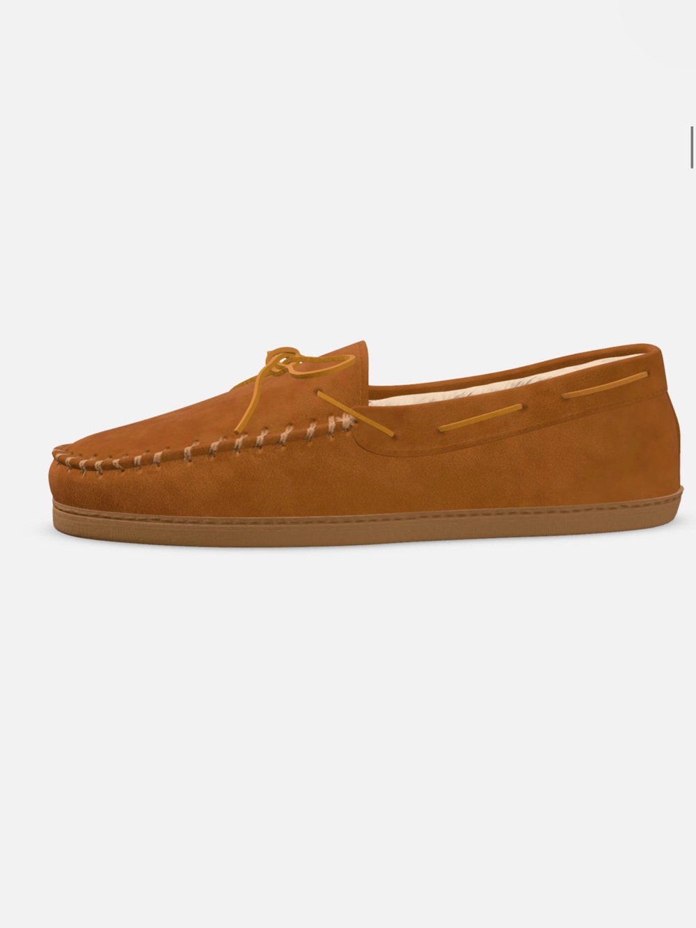 BNWT Great NW Clothing Co Tan Suede Leather Moccasin Shearling Slippers for Men - Picture 8 of 14